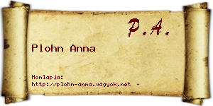Plohn Anna névjegykártya